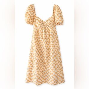 J. Crew Puff Sleeve Shell Print Back Smock Dress